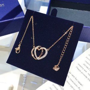 Rose Gold Double Heart Necklace